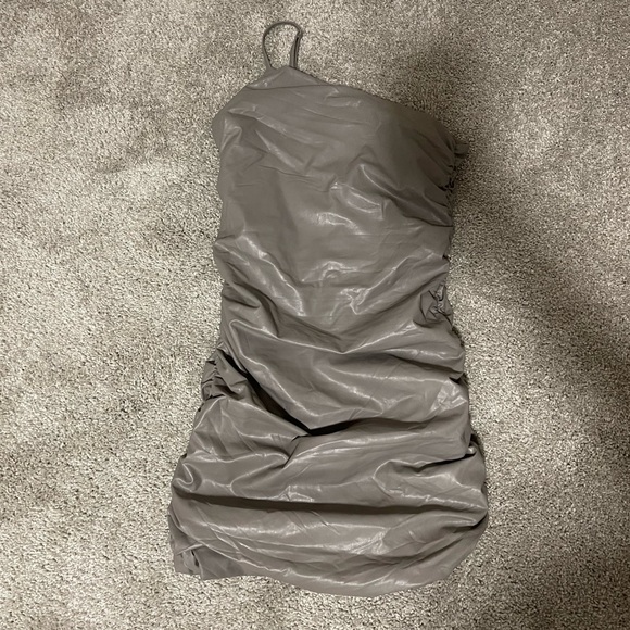 Forever 21 Ruched Leather Mini dress - Picture 1 of 5